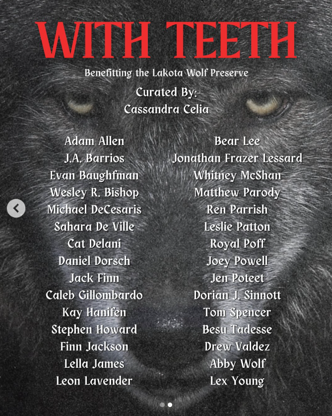 List of authors featured in "With Teeth" dark fiction anthology.